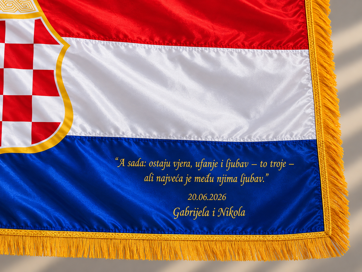 Herceg-Bosna Hochzeitsflagge mit oder ohne Wunschtext